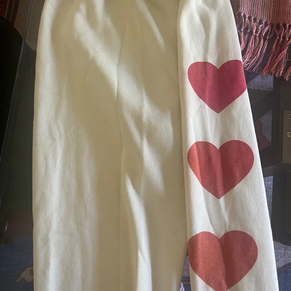 Aviator Nation Cream Heart sweatpants